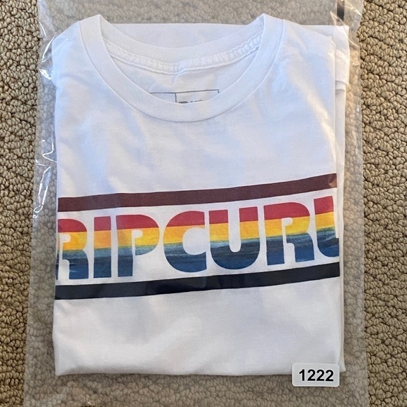 RIP CURL Surf Colorful Logo White Tee Shirt Men S Small - Picture 5 of 5